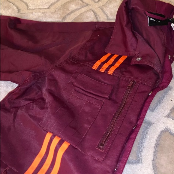IVY PARK Adidas Satin Twill Burgundy Gorpcore Jumpsuit Size XL - Picture 7 of 11